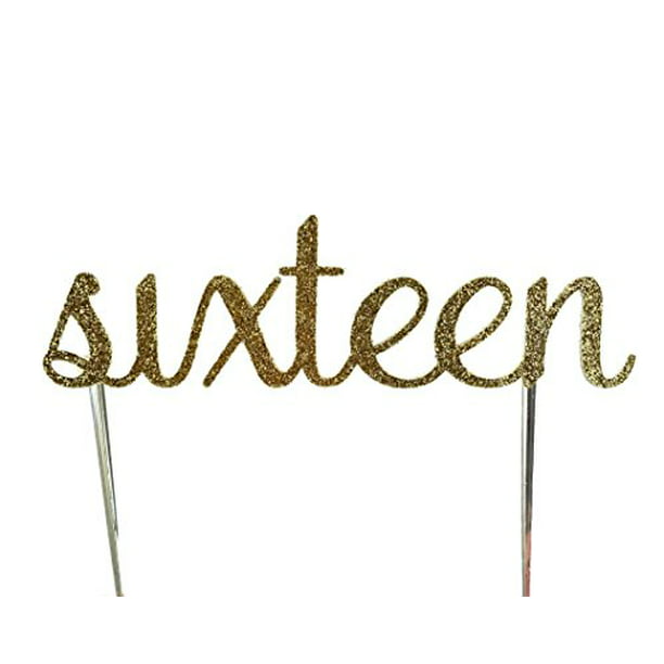 Gold Sweet 16 Monogram Banner Star Garland Cake Topper For Birthday Party By